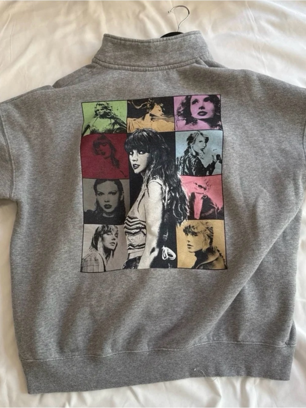 Taylor Swift Gray Bomber Jacket with Multicolor Photo Grid Back